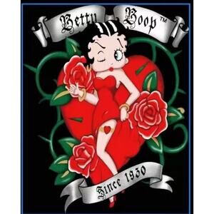 Betty Boop Blanket Luxury Plush Throw Hearts Roses Super Soft Mink Queen Sz. Nib